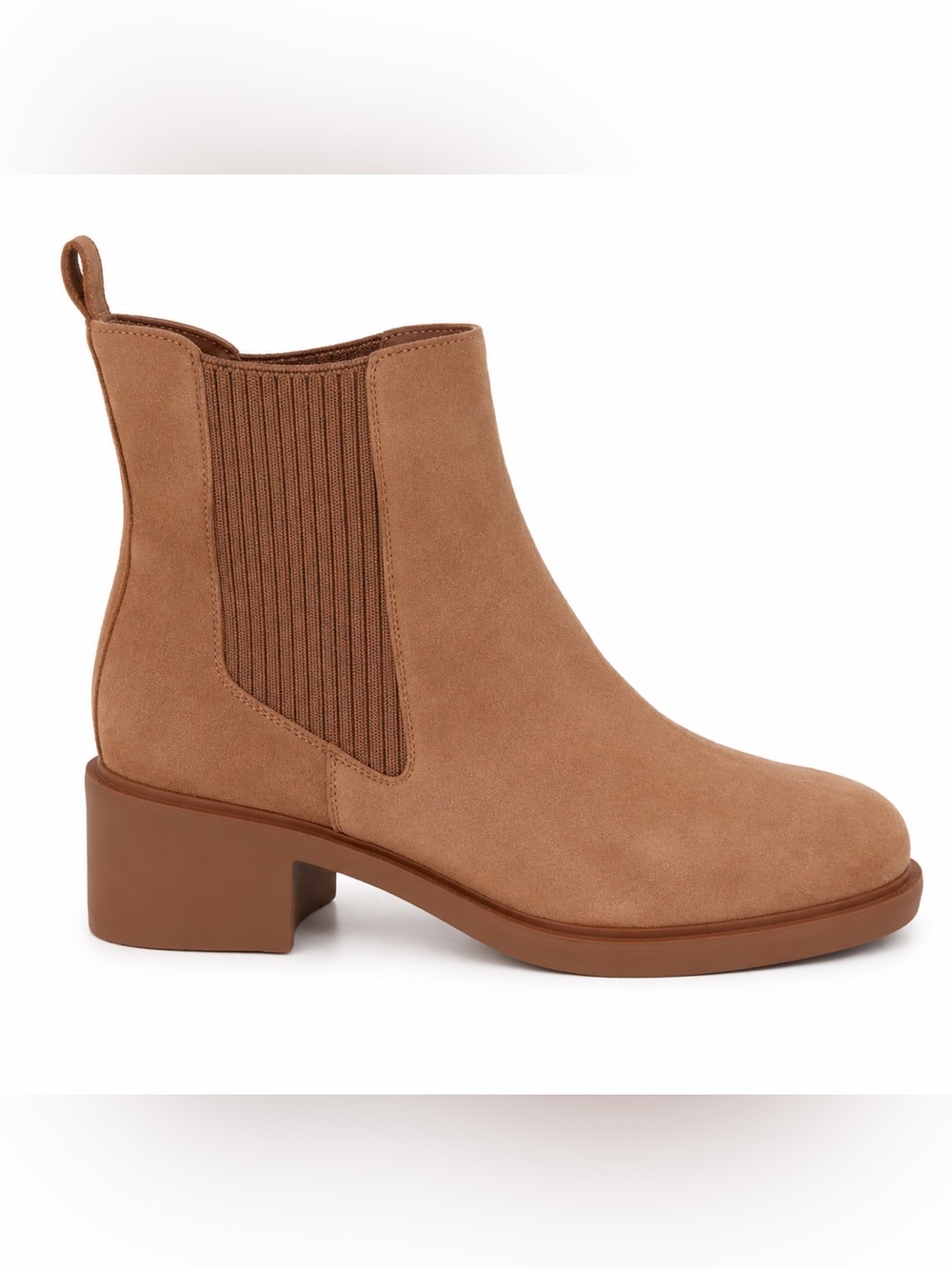 NEW Andre Assous Gemma Chelsea Leather Ankle Booties Tan Size 9